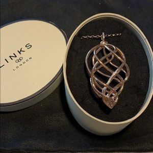 Links of London Woven Necklace in 18k Rose Gold vermeil over sterling silver.